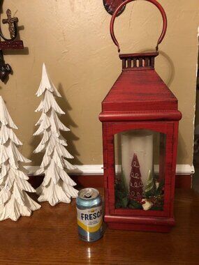 Large, Red, Metal Lantern